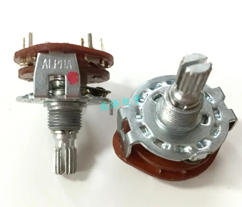 

2PCS/LOT Taiwan ALPHA Alfa SR2512F rotary band switch 2 knife, 4 shift axis 17MM rotary switch