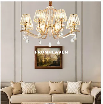 

Modern Cristal Chandelier Lustre de Cristal Chandelier Golden Color lampara vintage 3 5 6 8 10 Arms AC Lighting Lustre de Lights