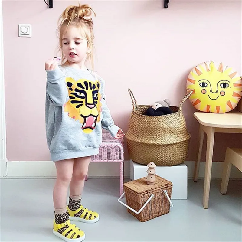 

Toddler Girl Tops Long Sleeve Sweatshirt Girls Cotton T-shirts Kids Boys Cartoon Tiger Tshirt Baby Child Clothes Autumn New