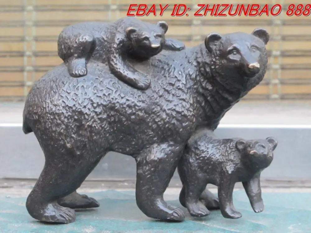 

Excellent ART Bronze WATCH OUT FOR THE BEAR Selenarctos statue