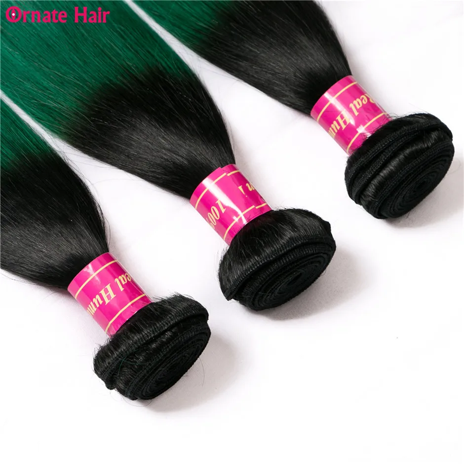 Ombre Colored Human Hair Bundles With Closure Malaysia Straight Hair Weave 3Bundles With Closure Ornate Hair Non Remy T1b/green Ombre Colored Human Hair Bundles With Closure Malaysia Straight Hair Weave 3Bundles With Closure Ornate Hair Non Remy T1b/green