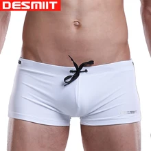 Бренд DESMIIT дизайнерский Мужской купальный костюм сексуальный нейлон Низкая талия новые купальные шорты сплошной Мужской купальный костюм с подкладкой плавки