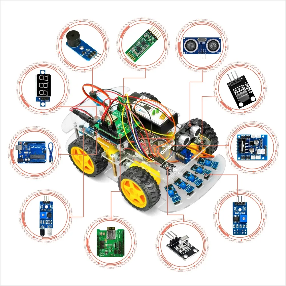 OSOYOO 4WD робот автомобильный стартовый набор V2.0 для Arduino UNO умный проект приложение симулятор вождения Стволовые игрушки подарки для детей подростков