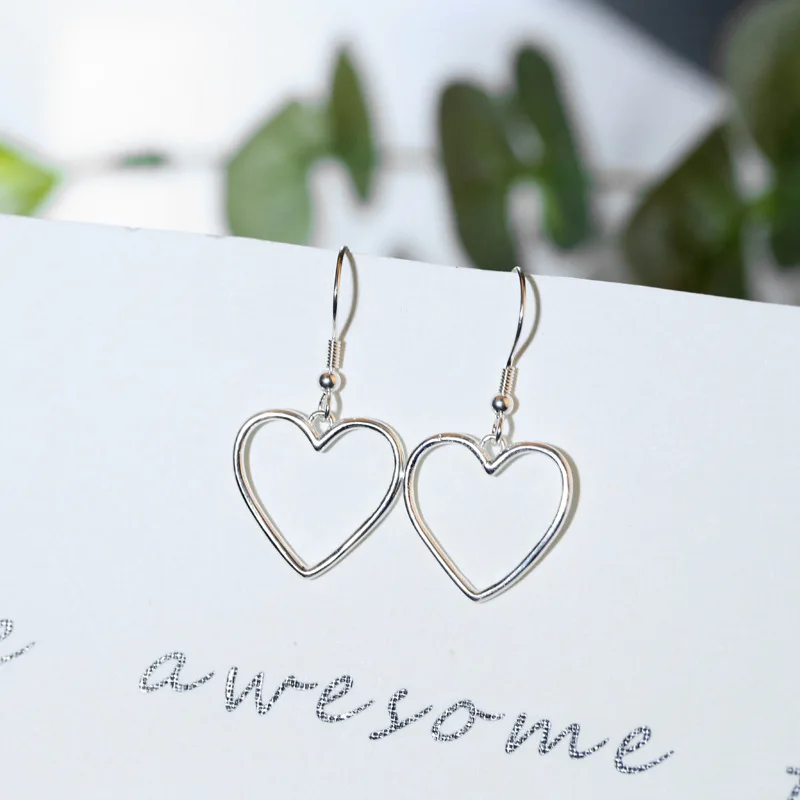 

Graduation Hollow Heart 925 Sterling Silver Dangling Earrings
