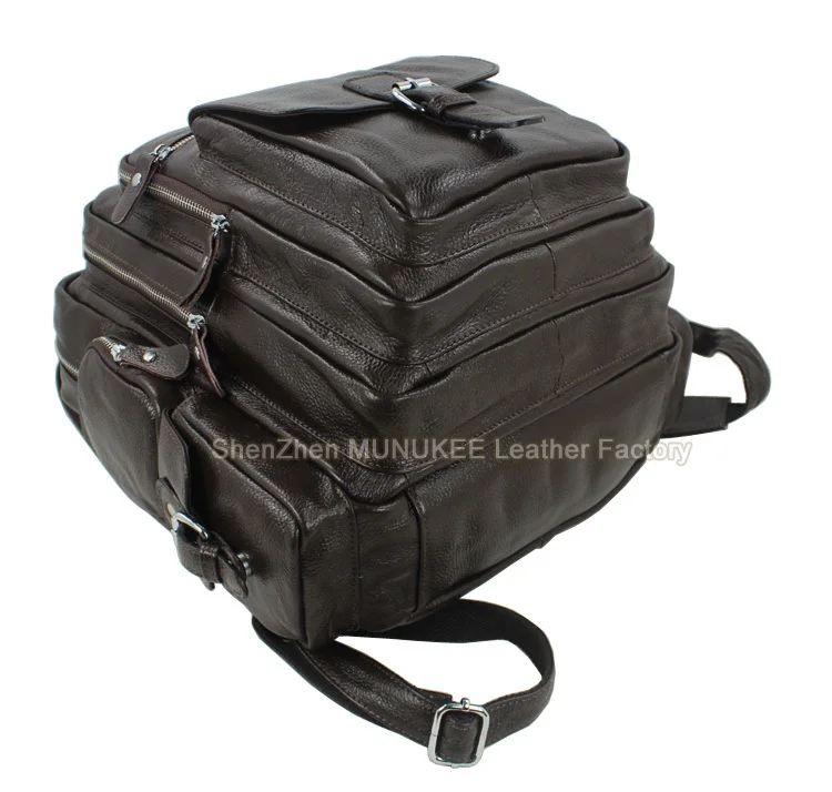 Модный мужской рюкзак из натуральной кожи, мужской рюкзак для путешествий, школьный рюкзак, сумка для ноутбука, мужской рюкзак, коричневый, черный