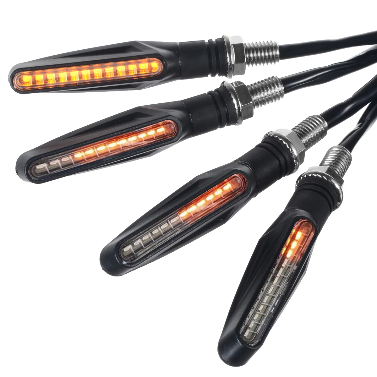 

4PCS Flowing Water Motorcycle Turn Signal Light 12LED Amber Indicator Blinker Lamp For Universal Moto ATV Off-road Scooter