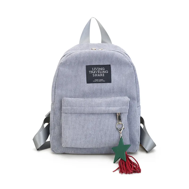 Miyahouse Лидер продаж вельветовый дизайнерский рюкзак женские рюкзаки школьная сумка с кисточкой элегантный дизайн школьная сумка женская