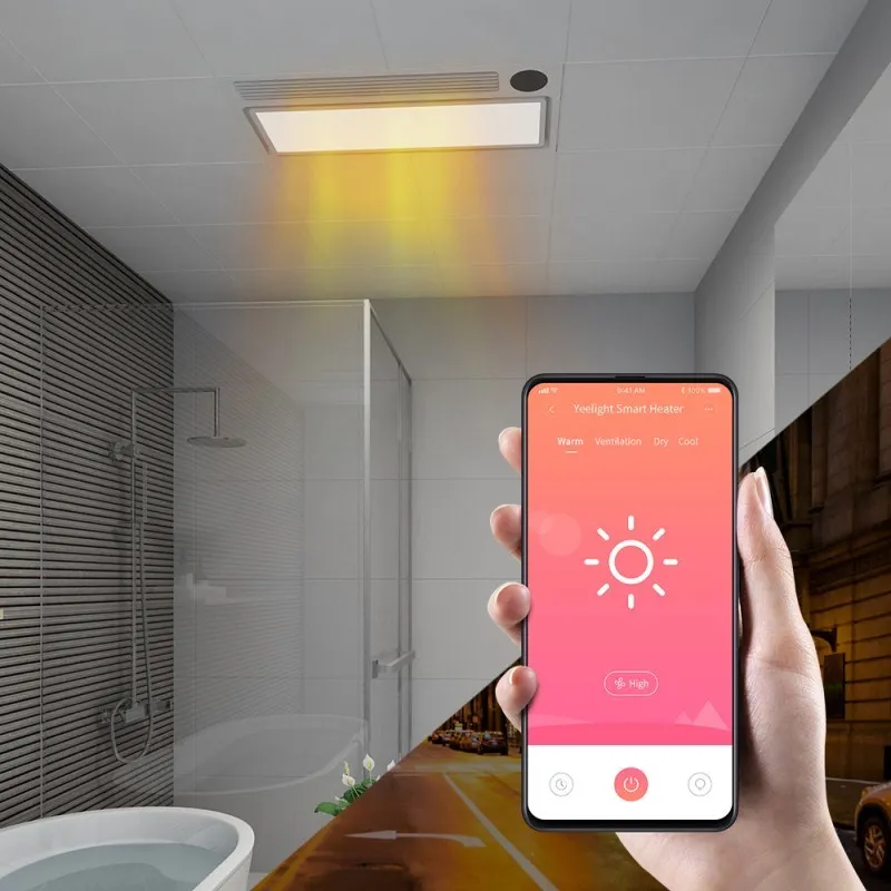 Xiaomi Yeelight Smart Bath Heater Bluetooth Mobile App Remote Control 8 In 1 Bath Heater 3 Gear Speed Rapid Heating Bath Heater