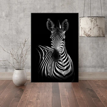 

Black and White Zebra Animal Canvas Print Paintings Poster Wall Art Pictures on Canvas for Living Room Home Decorations