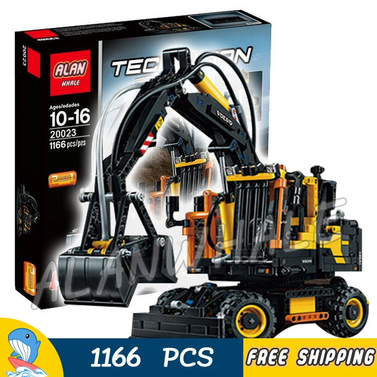 

1166pcs Techinic New 2in1 Excavator Volvo EW160E L30G Loader 20023 DIY Model Building Kit Blocks Sets Toys Compatible With lego