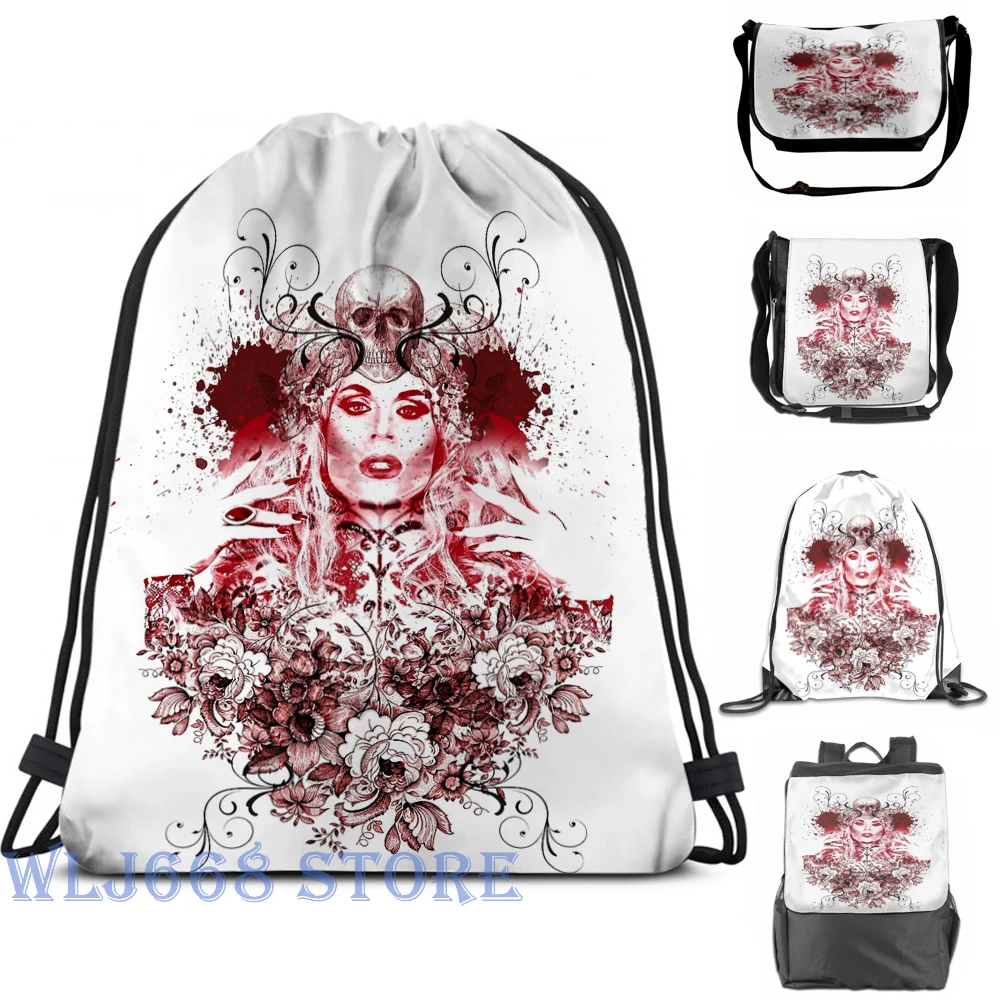 

Funny graphic print shoulder Bags women RuPaul Katya Zamolodchikova Gothic Russian Print Single shoulder backpack travel men