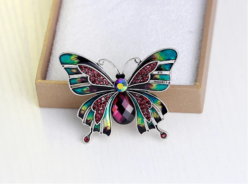 NIUYITID Crystal Rhinestone Insect Brooches For Women Enamel Pin Jewelry Vintage Accessories For Wedding  (3)