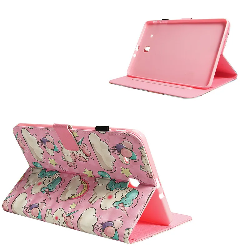 Case for Samsung Tab E 9.6'' Tablet Stand PU Leather 3D Cartoon Owl Unicorn For Samsung Galaxy Tab E 9.6 T560 T561 Cover Fundas