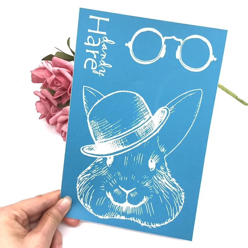 

YPP CRAFT Rabbit Self-Adhesive Silk Screen Printing Mesh Transfers for DIY T-shirt Pillow Fabric Painting Paper Home Decoration