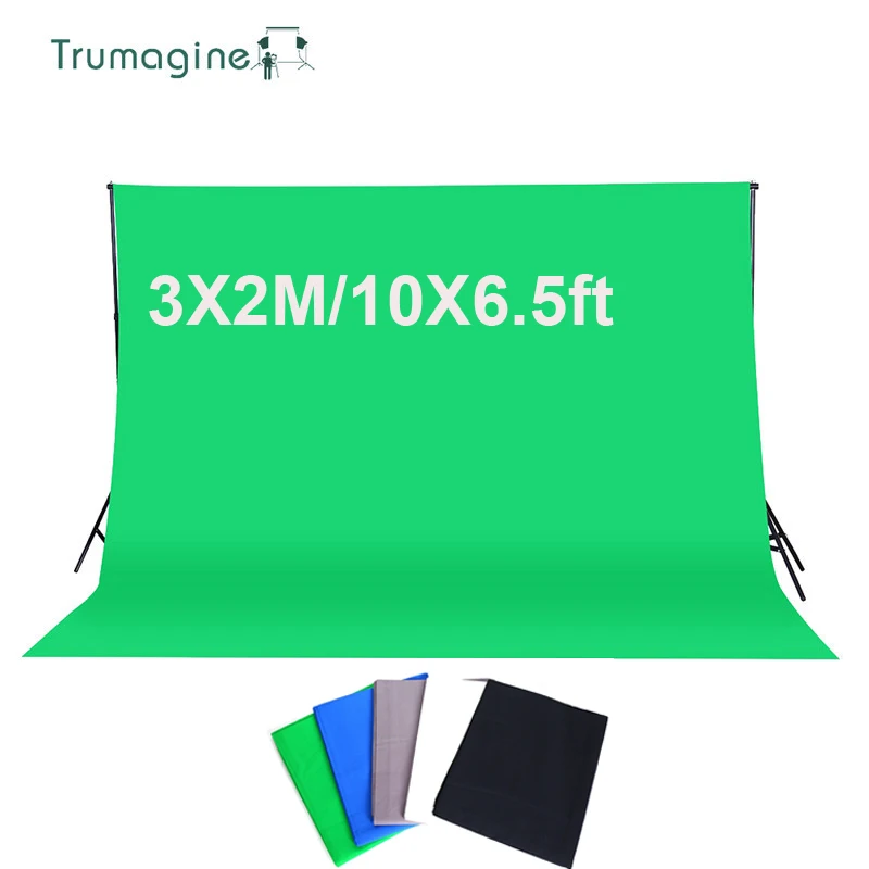 

TRUMAGINE 3*2M/10*6.5ft Photography Background Screen Cotton Muslin Chroma Key Photographic Backdrop For Studio Photo Props
