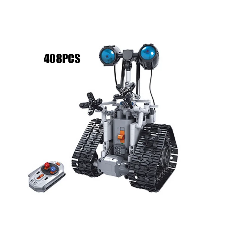 

technic 2.4Ghz rc smart Tracked robot wall-e building block with light brick radio remote control toys collection for gifts