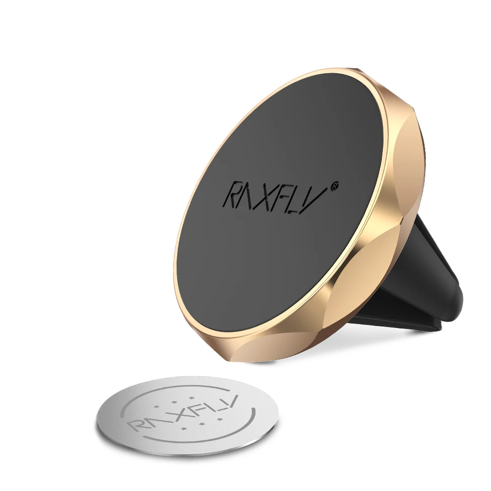 Gold-3 RAXFLY держатель для телефона вентиляционное отверстие автомобильный держатель телефона для iPhone Xiaomi huawei автомобильный держатель магнитный для samsung S8 S9 Телефон Магнит Стенд магнитный держатель - Цвет: Gold-3