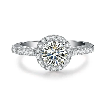 

Elegant Female Jewelry 1Ct Synthetic Diamonds Female Ring Solid 925 Sterling Silver White Gold Color Wedding Jewelry