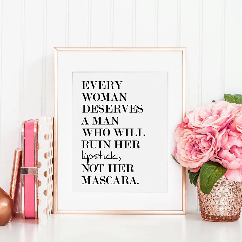 MakeupQuoteLipstickWallArtPrintsFashionBeautyLipstickCanvas