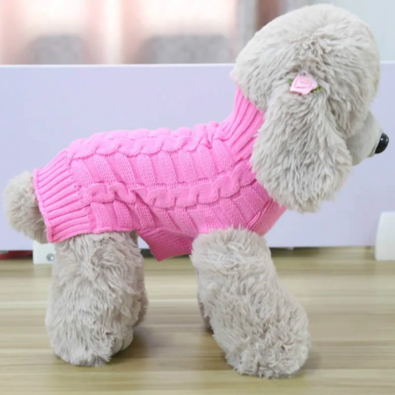 

11 Colors for choose Puppy Pet Supplies Dog Clothes Dog Sweaters Imitation Cashmere Twisted Rope Pet Sweater Dogs Clothing