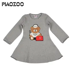 Платье с длинными рукавами для маленьких девочек, брендовая одежда с рисунком медведя для девочек, детские платья для девочек, meisjes jurk