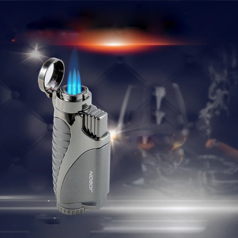 

Three Tubes Turbo Lighter Electronic Lighter Gadgets For Men Metal Cigarette Lighter gas Lighters smoking accessories