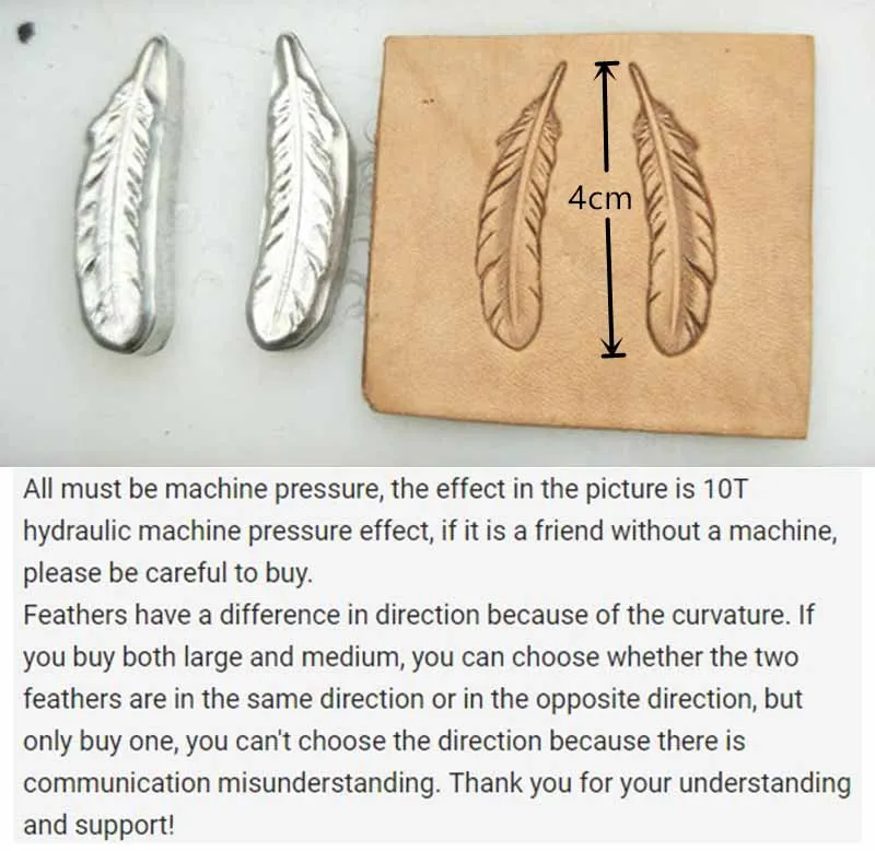 Перьевой узор ручной работы уникальный дизайн кожаные рабочие инструменты резьба удары штамп ремесло кожа с кожаными резными инструментами - Цвет: different directions