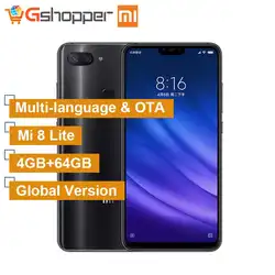 Глобальная версия Xiaomi Mi 8 Lite 4 Гб оперативная память 64 Встроенная мобильный телефон Snapdragon 660 Octa Core 24MP фронтальная камера 6,26 "19:9 Notch экран