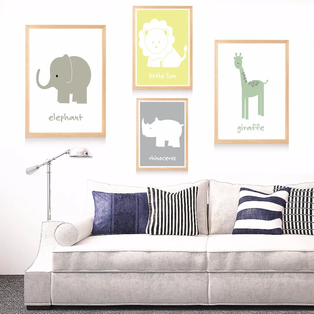 Safari themen kindergarten leinwand kunstdruck malerei poster mauerbilder für kinderzimmer home dekorative schlafzimmer decor kein rahmen
