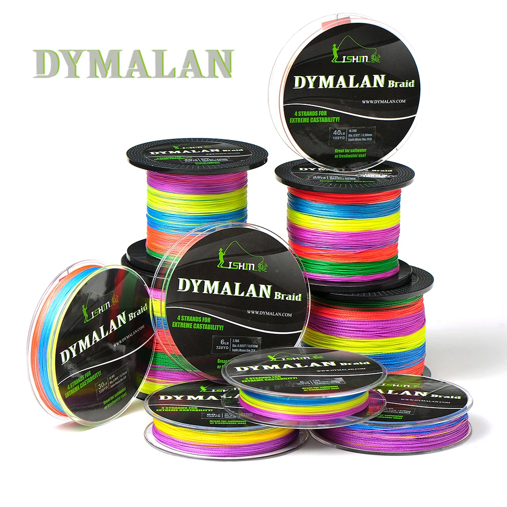 Dymalan Плетеный Рыбалка многоцветный Multifilament 100 м 300 500 1000 лески 100% ПЭ плетеный