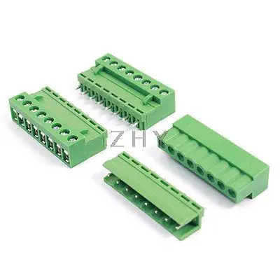 

3 Pcs 5.08mm Pitch 8 Pins AC 300V 10A Terminal Blocks Connectors Green
