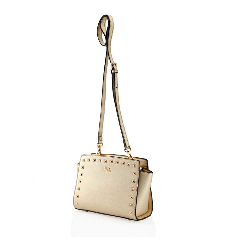 2018 BARBIE Lady Women PU Leather Rivet small Trapeze Handbags Ladies Bag Female Shoulder Bags Fashion Crossbody Bags Purse New
