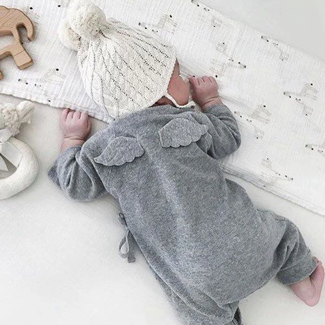 Baby Boy Girls Rompers Autumn Long Sleeve Angel Baby Clothes Wings