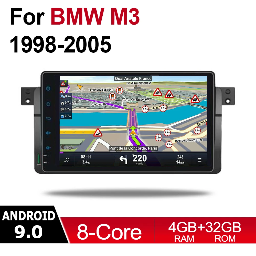 Clearance 2 din Android 9.0 Octa Core 4GB RAM Car DVD for BMW M3 1998~2006 GPS Radio BT Navi MAP Multimedia player system WIFI HD Screen 0