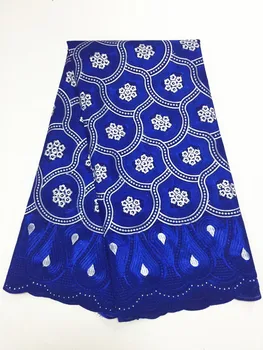 

Blue New Arrivals French Lace Fabric Cotton Swiss Voile Lace Fabric For Wedding Dress African Swiss Voile Lace High Quality 5yds