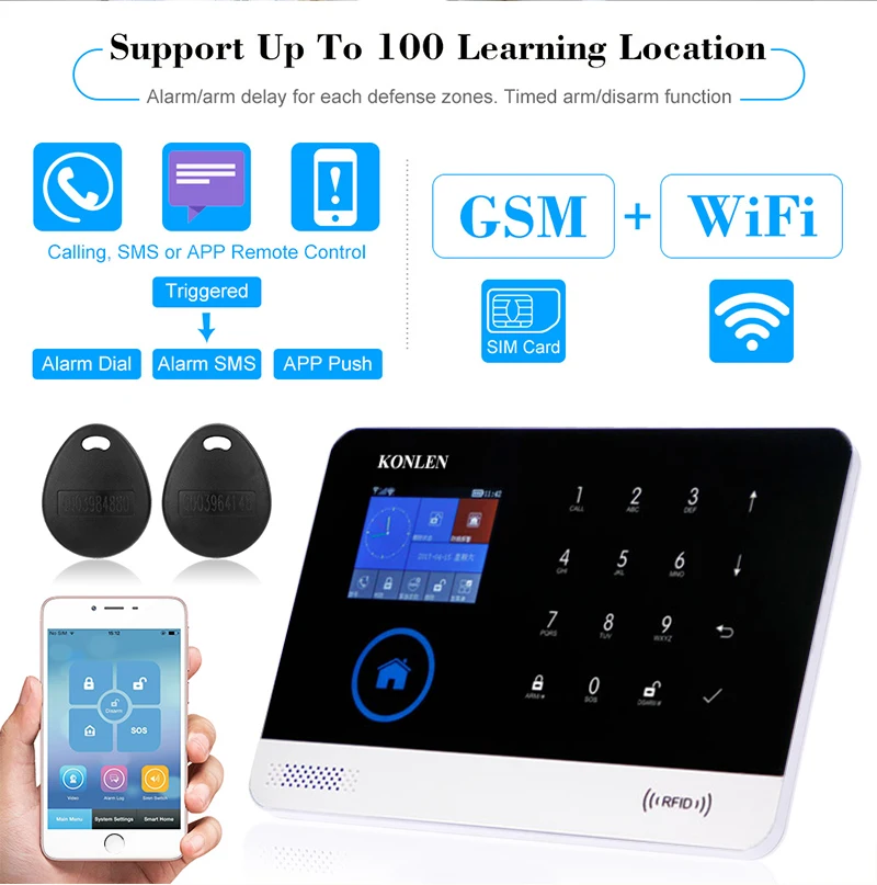 RFID WIFI GSM Home Alarm System 07