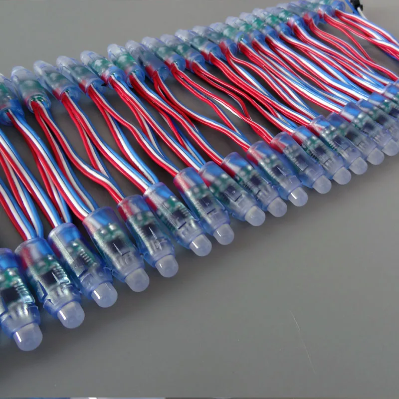 DC12V rgb pixel 12mm UCS1903 led smart pixel node light,digital full color led module;all color wire 20AWG,waterproo