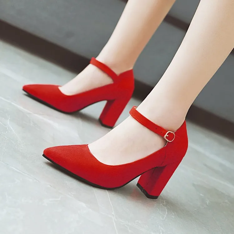 ankle strap chunky heel