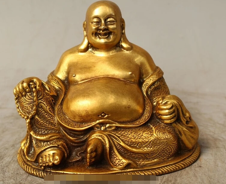 

Details about 4" Chinese Buddhism Bronze Gild Seat Happy Laugh Maitreya Buddha Statue Sculptur R0715 Discount 35%