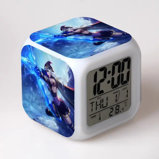League of Legends Digital Clock 7 Color Change Music Alarm Clock LOL