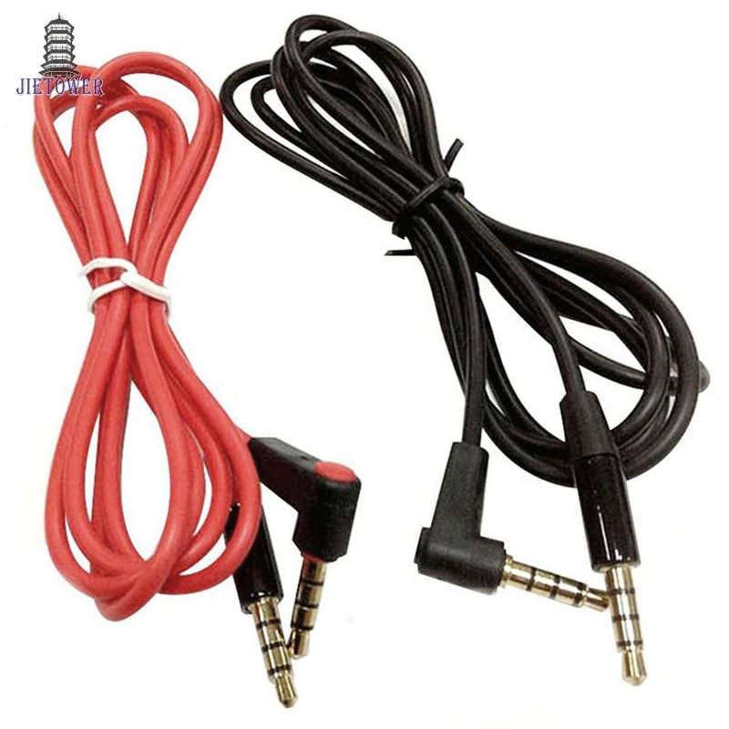 50PCS lot 1 2m Red Audio Cable 3 5mm M M Plug Jack Stereo Audio Headphone Extension Cable Cord For 3 5mm Earphone mp3 wholesale