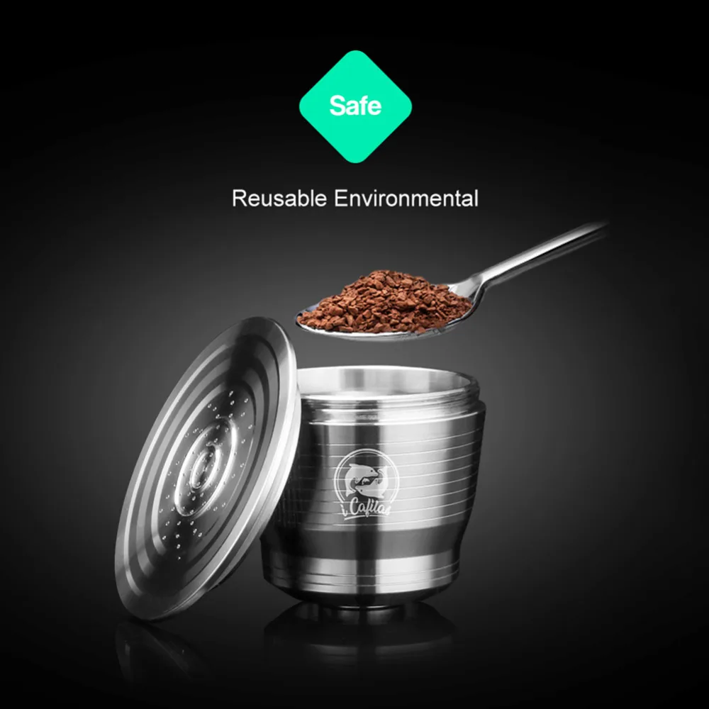 ICafilas многоразовый фильтр для кафе из нержавеющей стали многоразовая чашка для кофейных капсул для Nespresso Набор фильтров для кофейников