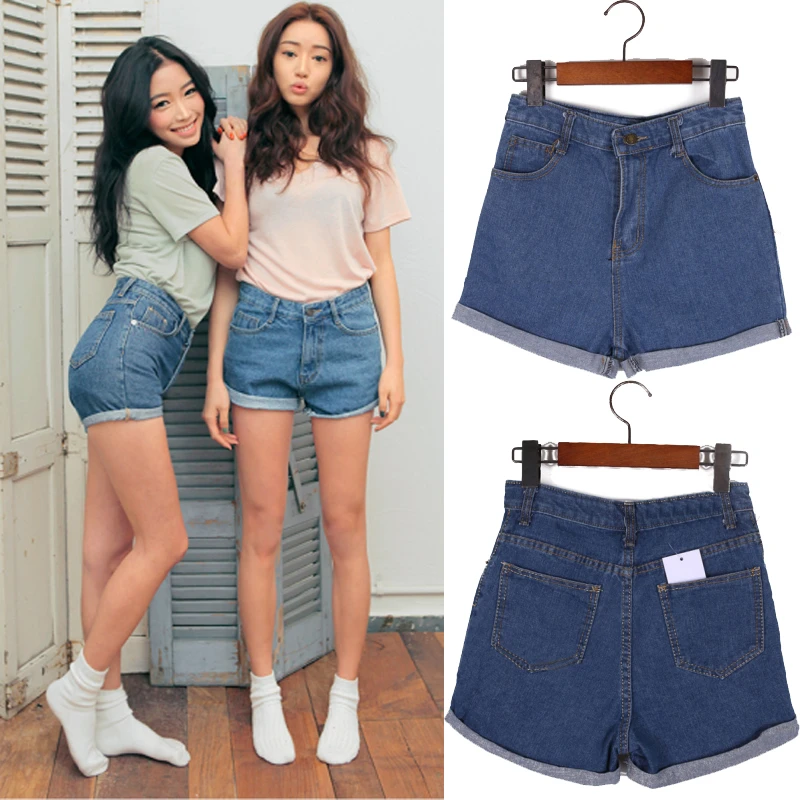 New Summer Fashion Loose Casual Roll Up Hem Shorts Plus Size High Waist Denim Shorts Female Short Jean Free Shipping Shorts Winter Jean Shorts Womenshorts Clothing Aliexpress