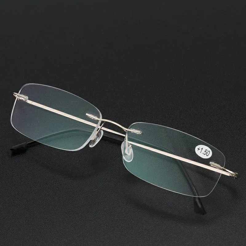 Высокое качество унисекс Ультра-светильник Титан сплава очки для чтения без оправы Для мужчин Гибкая выполненные пресбиопические очки с Чехол