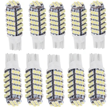 

YSY 10Pcs Super Bright T10 68LED 1206 68 SMD LED Car 68smd 3020 W5W 194 927 168 Side Wedge Lamp Marker Bulb lights White