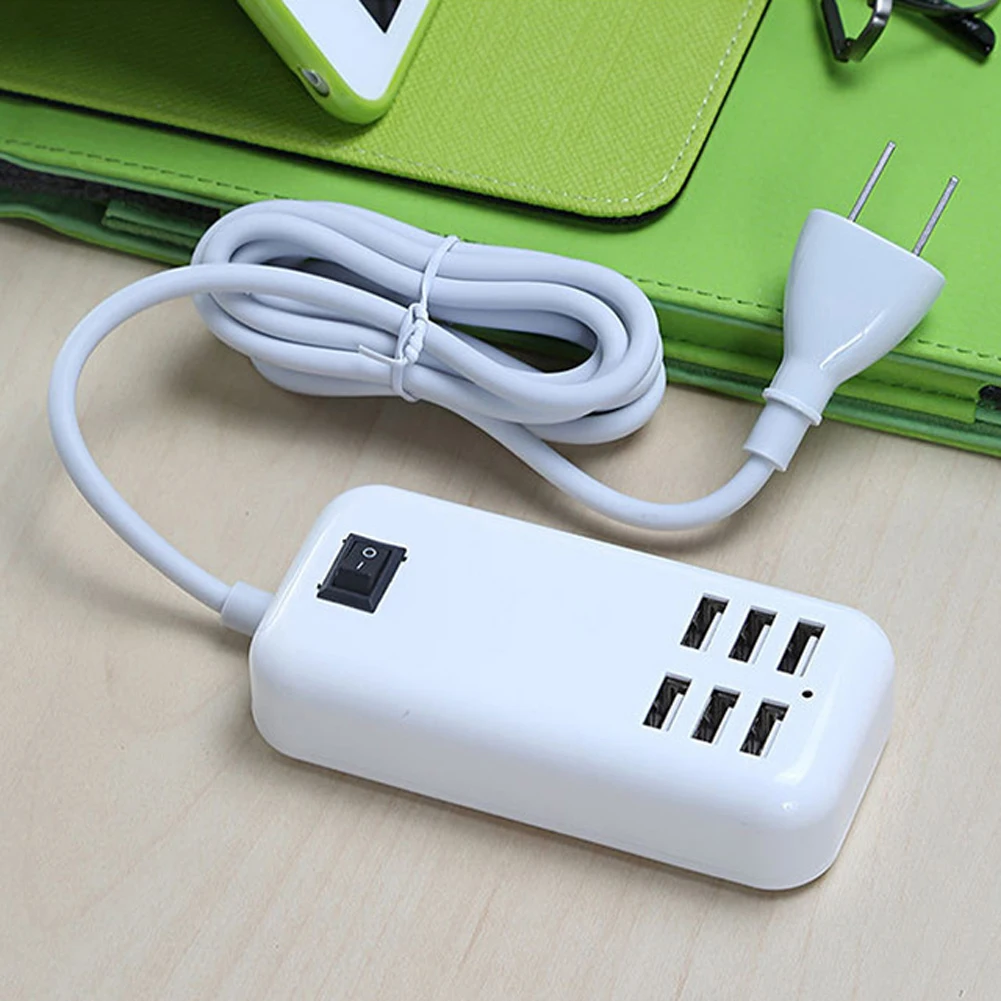 

3.28 Big Discount Universal 6 Way Multi USB Mobile Phone Hub Charger 20w Usb Travel Wall Charger Socket+switch Power Adapter Hub