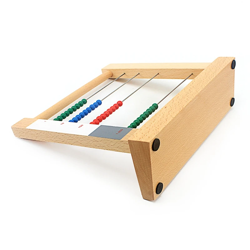 Peuter Houten Montessori Math Speelgoed Kralen Abacus Speelgoed Computing Rack Cent Tien Honderden Housands Kralen Speelgoed Voor Kinderen Jongens Meisjes