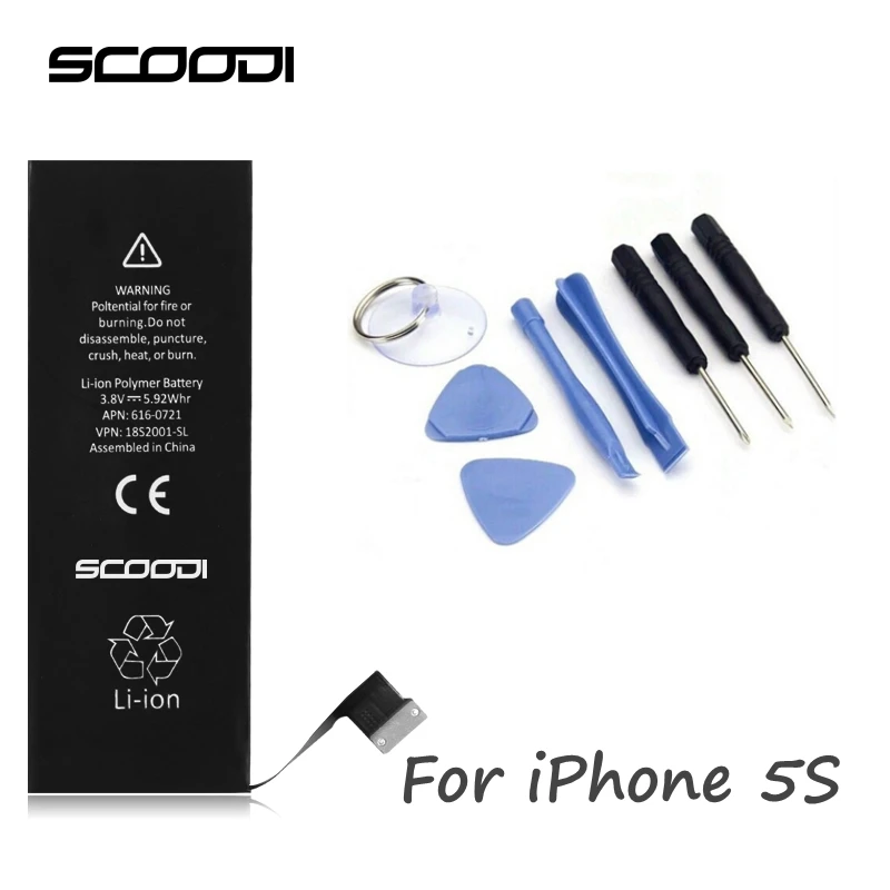 

Scoodi Original New Battery For iPhone 5S 3.7V polymer Replacement Battery For IPhone5S Real 1560mAh Mobile Phone Batteries