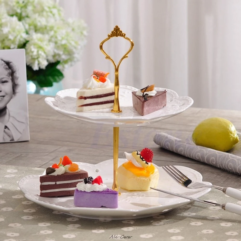 

2/3 Tier Stainless steel Round Cupcake Stand Wedding Birthday Cake Display Tower M08 dropshipping