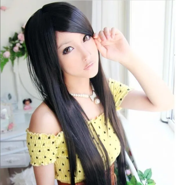 Caliente Venta 70 Cm Larga Recta Negro Oscuro Castano Castano Claro Blanco Pelo Sintetico Bangs Cosplay Del Anime Del Partido Cosplay Wig Anime Cosplay Wigwhite Hair Aliexpress
